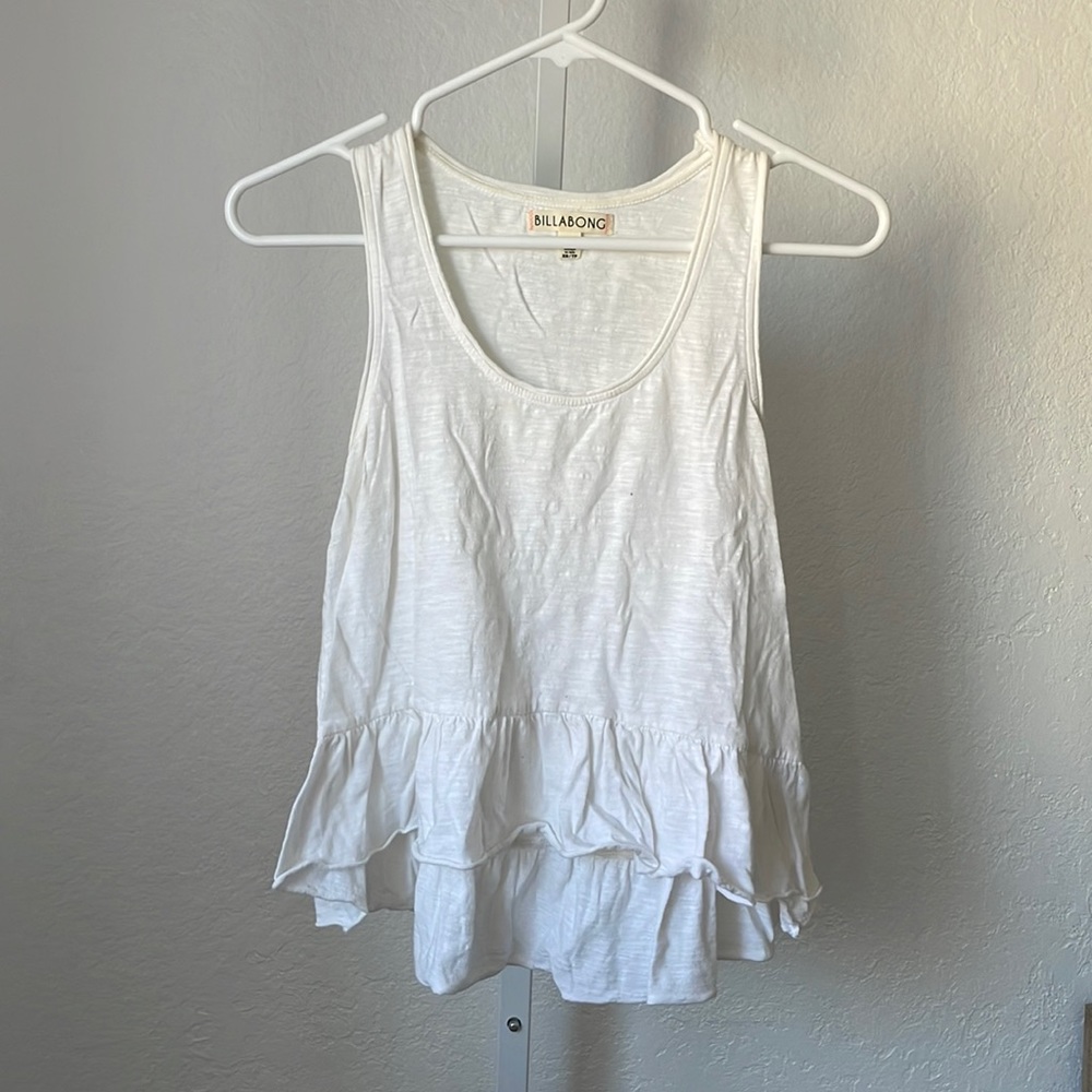 White ruffle crop top